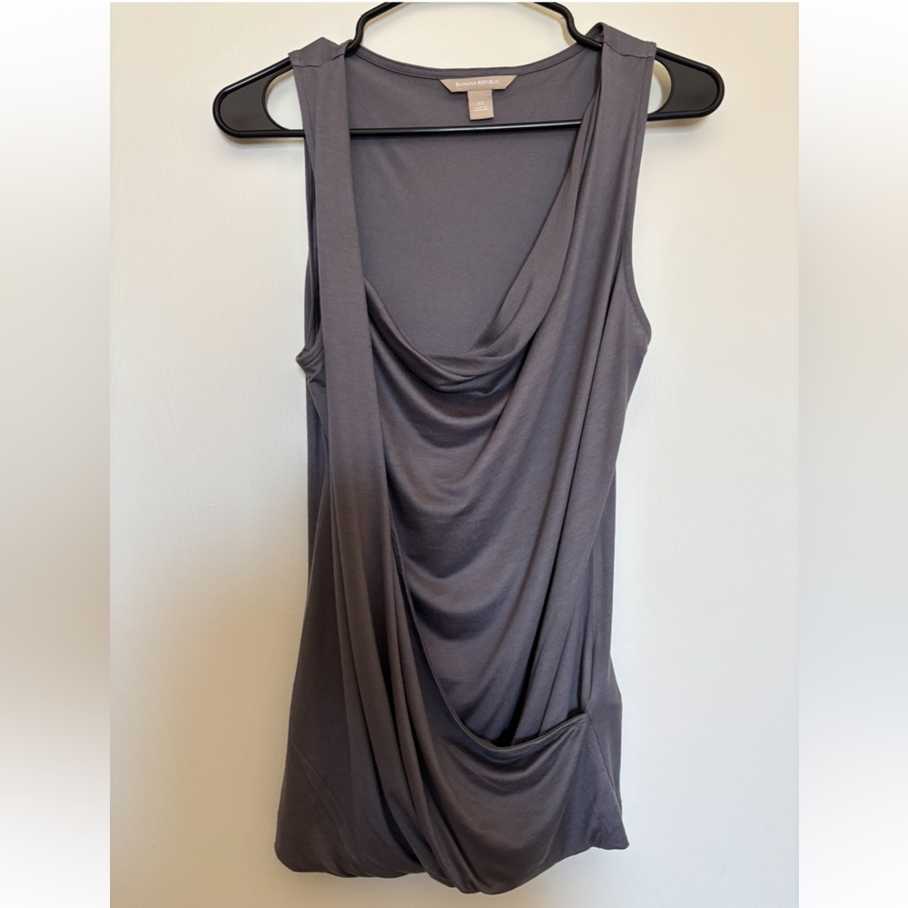 Banana Republic Charcoal Drape Tank Top